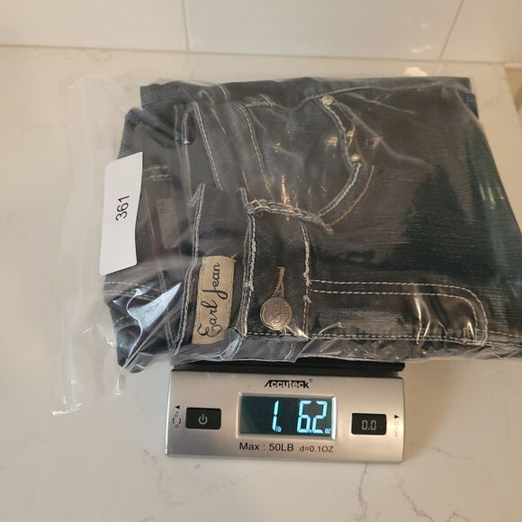 Earl Jeans Womens Size 8 Blue Bootcut Mid Rise Flap Pocket Rhinestone Denim - Picture 12 of 12